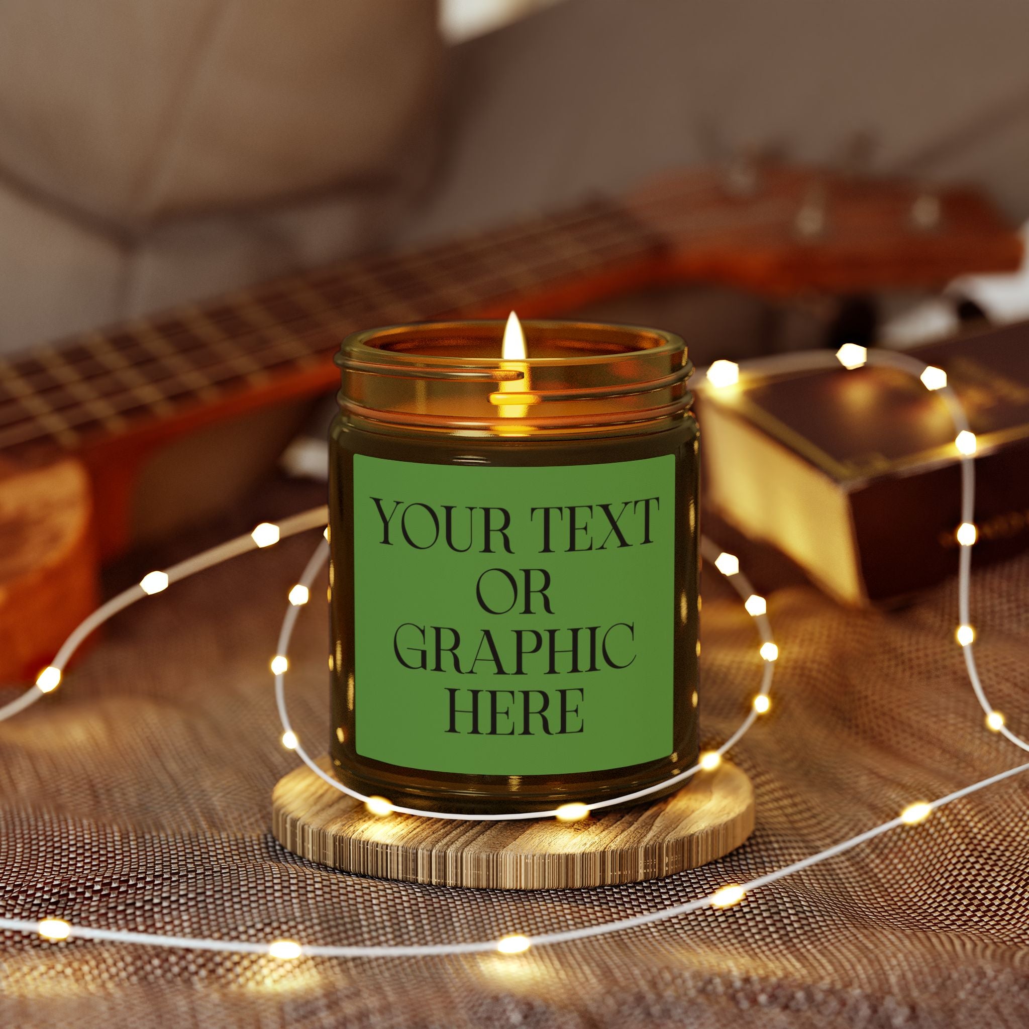 Coconut Apricot Scented Candle — 4oz & 9oz Decorative Jar (Custom Label)