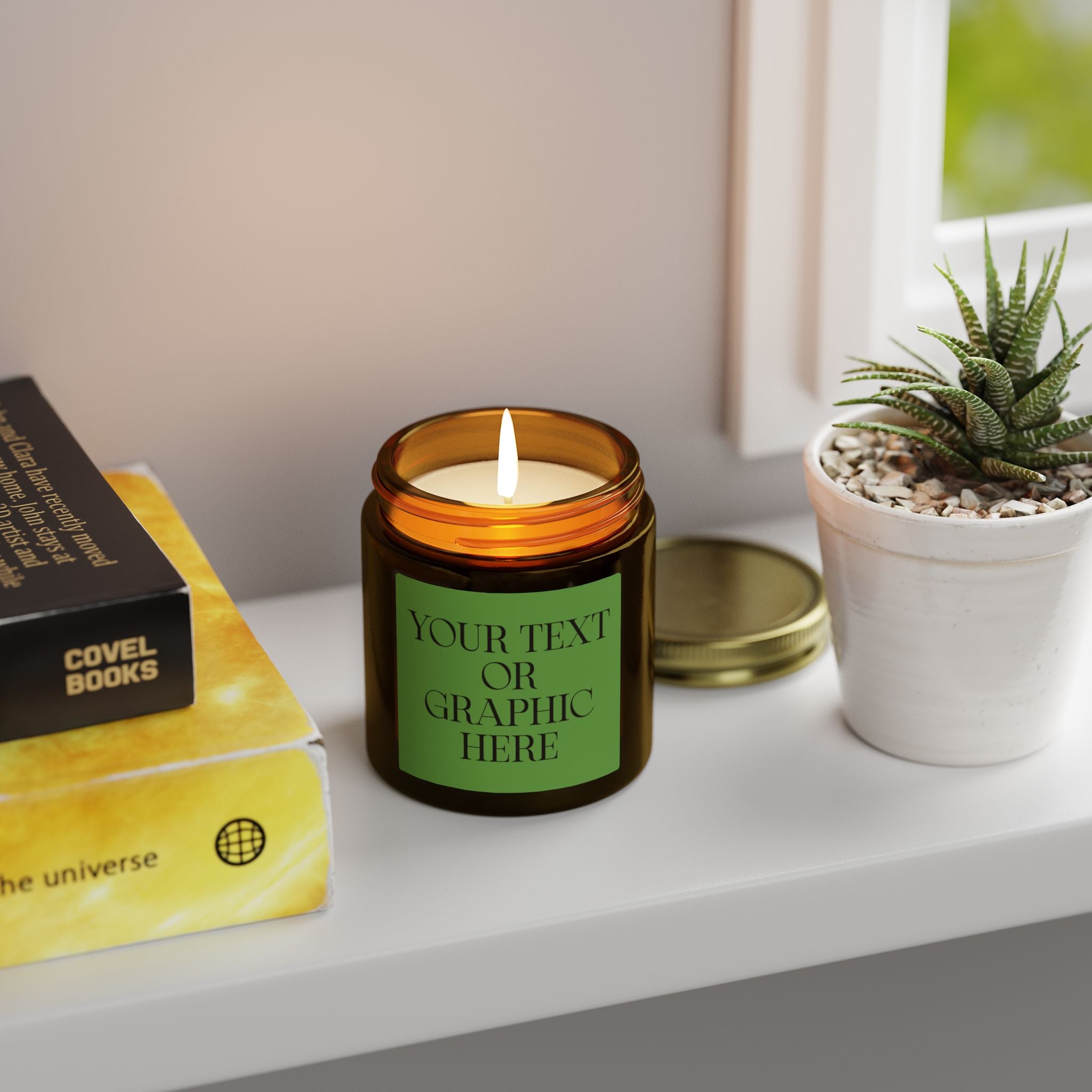 Coconut Apricot Scented Candle — 4oz & 9oz Decorative Jar (Custom Label)