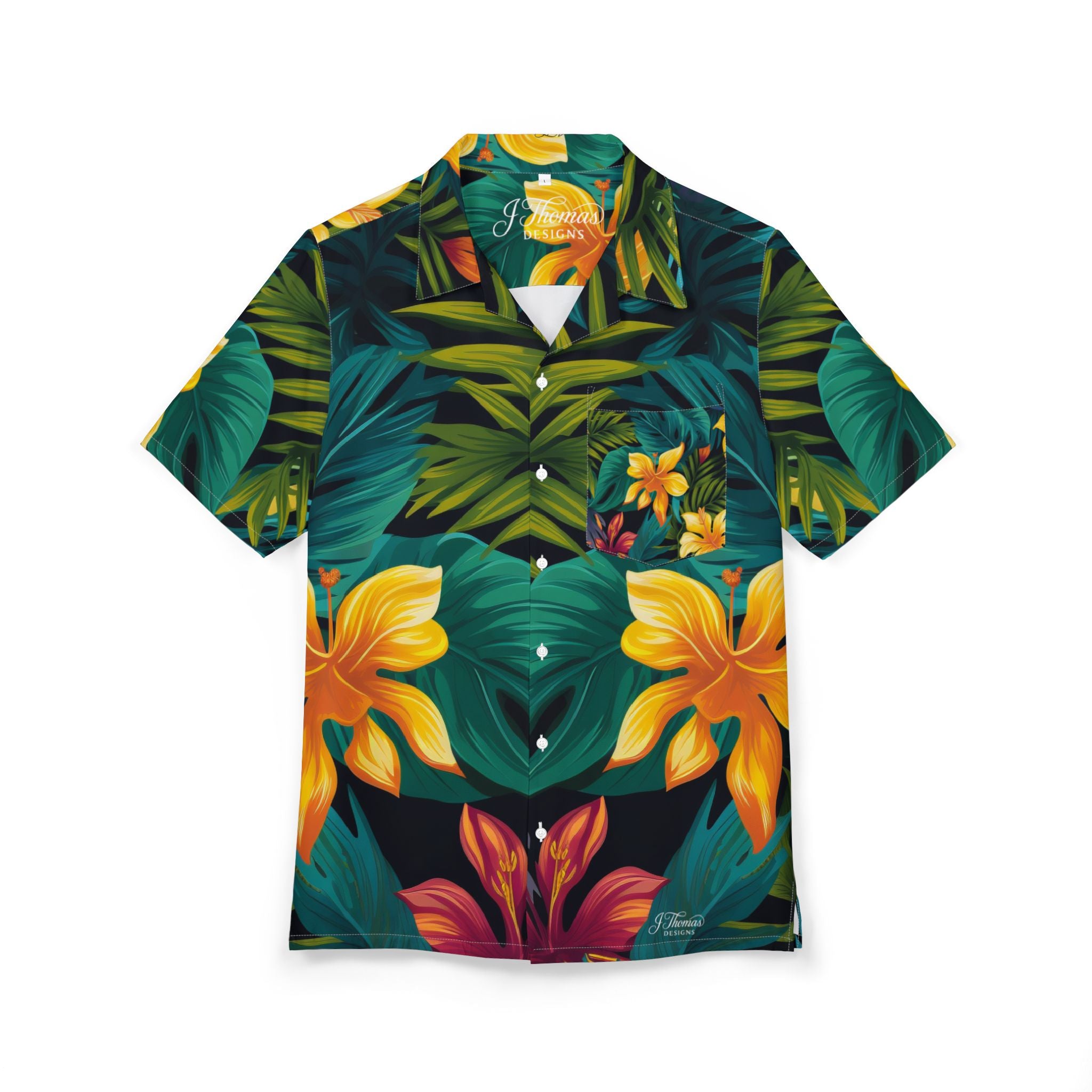"All-Over Print" Hawaiian Button-Down Shirt