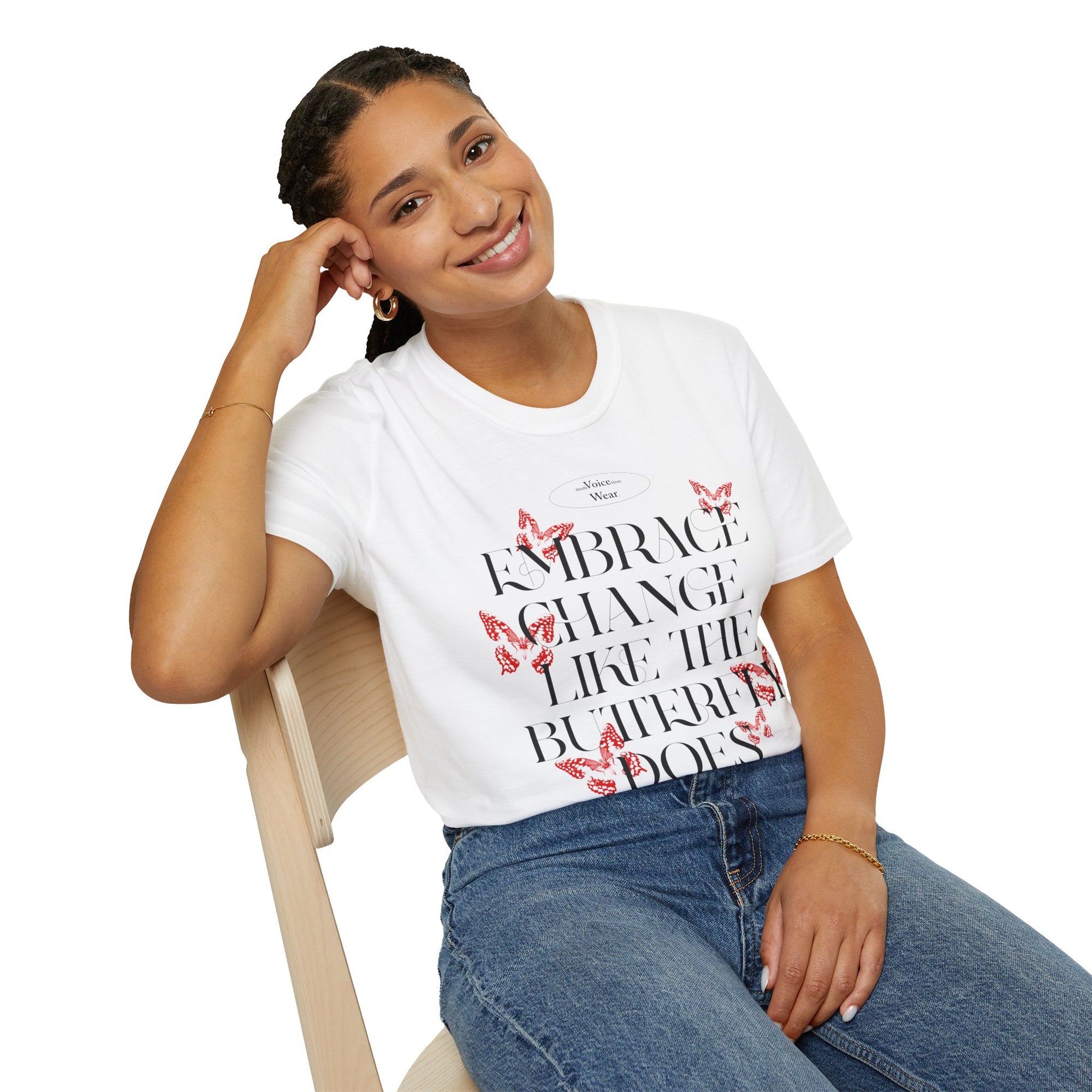 "Embrace Change" - Red - "moti-Voice-tion Wear" T-Shirt