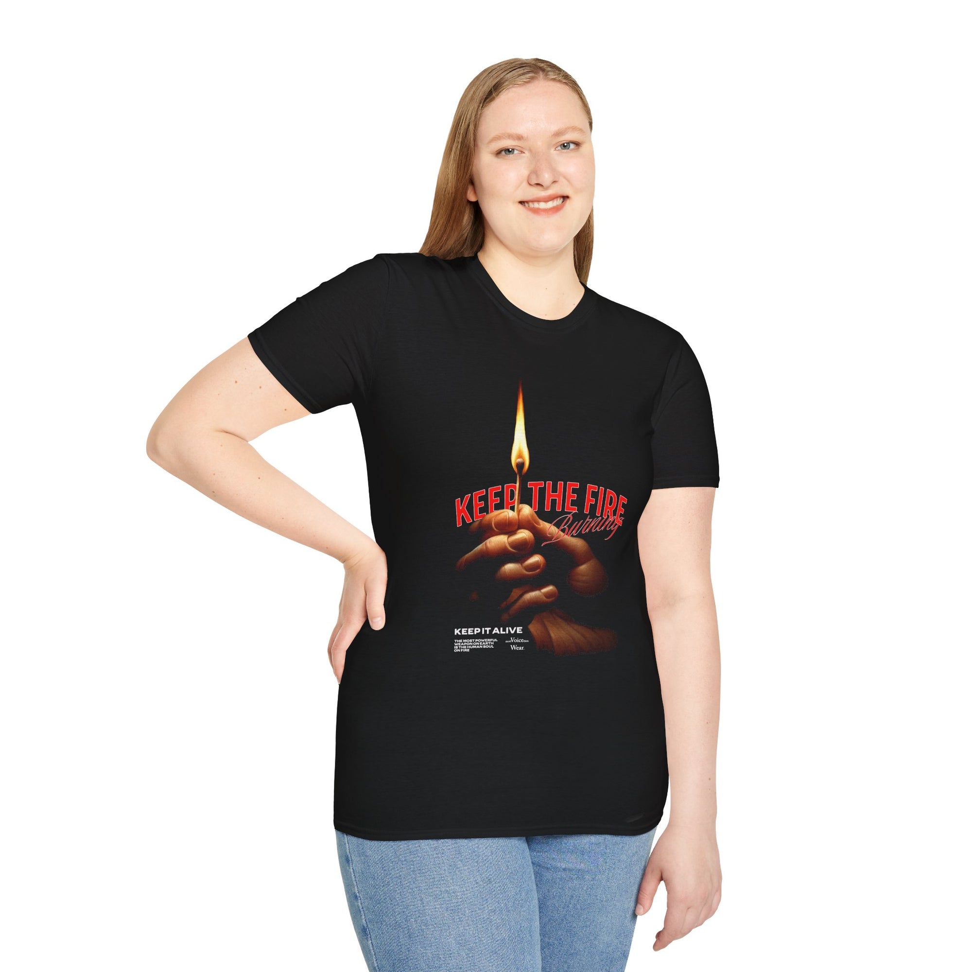 "Keep The Fire Burning" - "moti-Voice-tion Wear" T-Shirt
