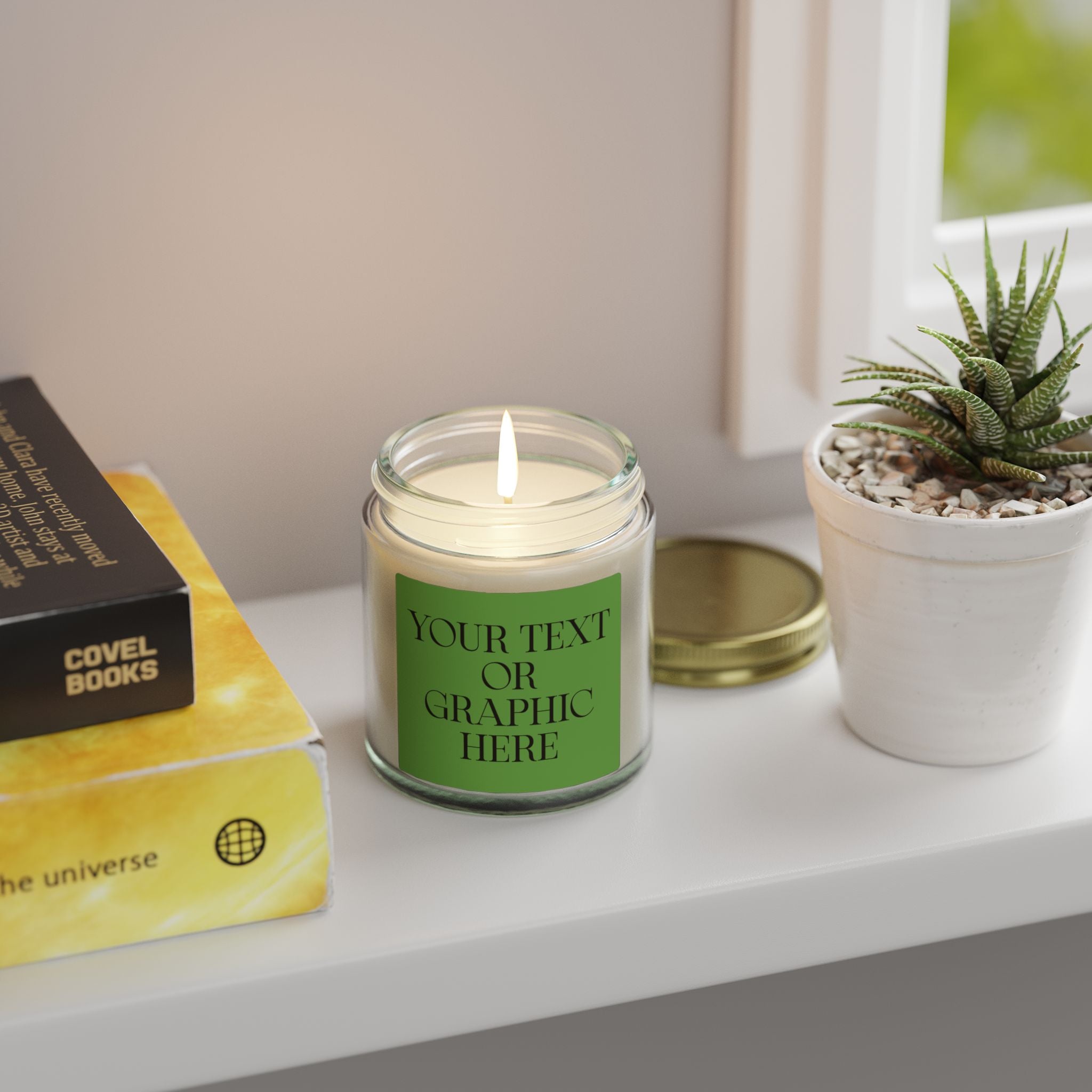 Coconut Apricot Scented Candle — 4oz & 9oz Decorative Jar (Custom Label)