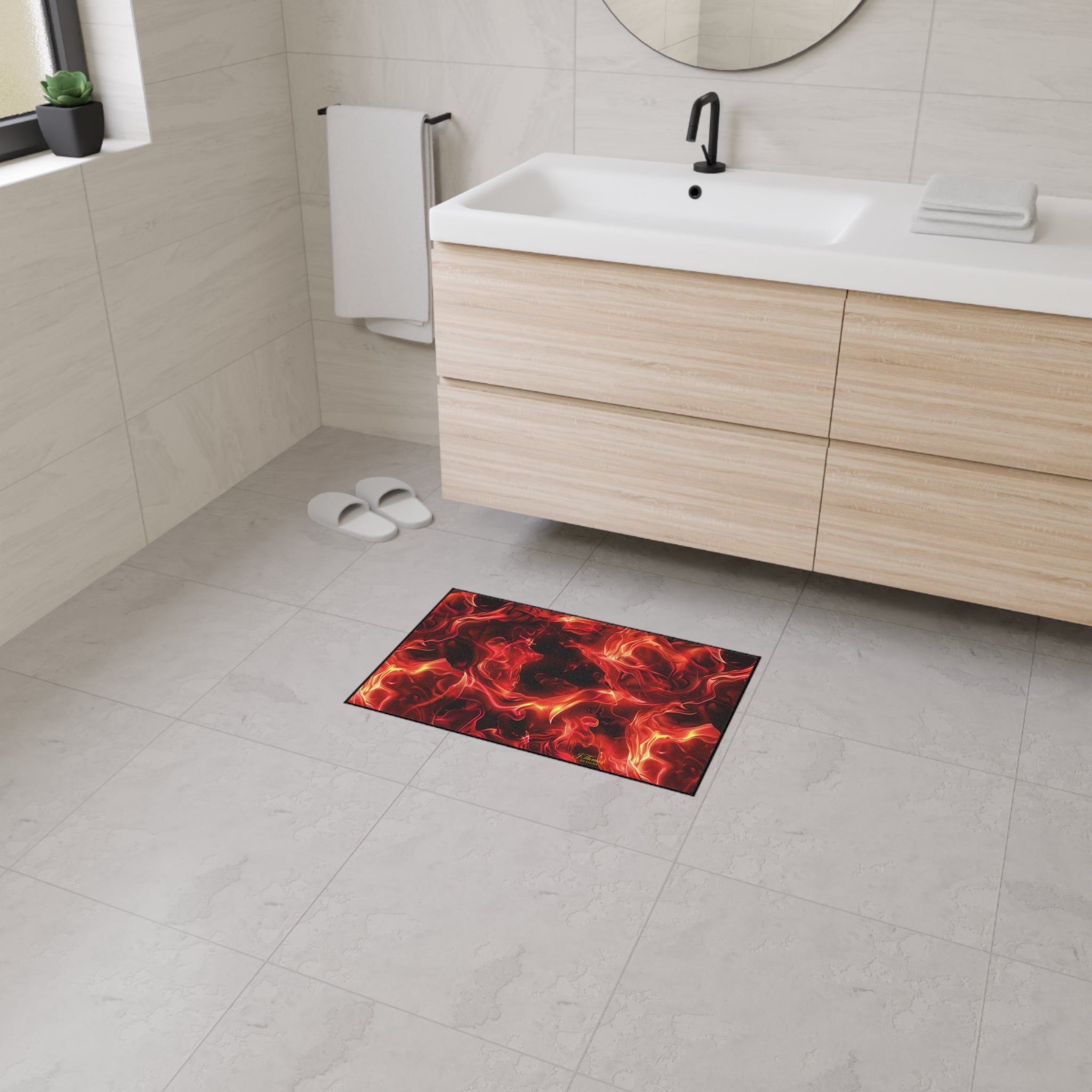 Heavy Duty Floor Mat – Red Flames