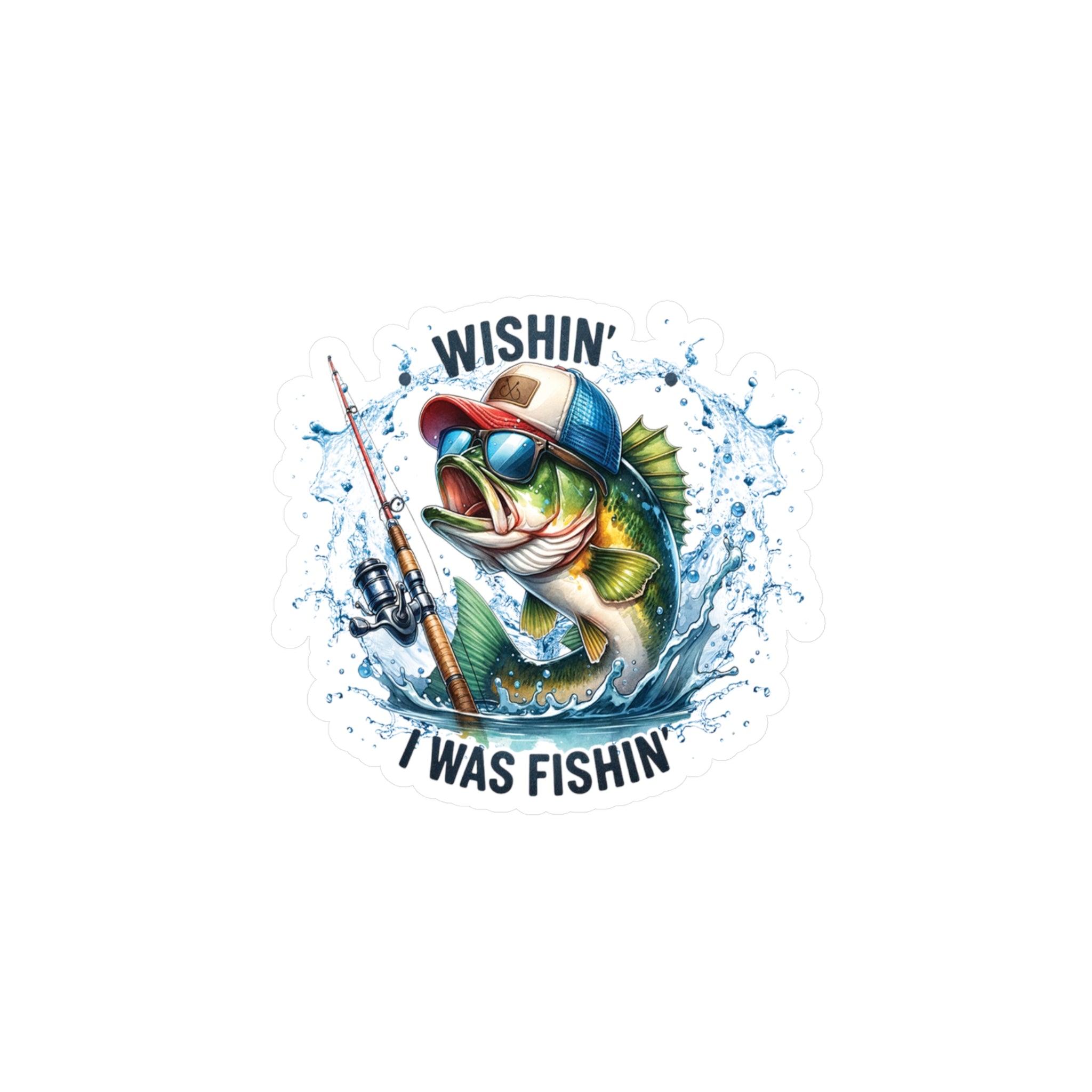 Wishin' I Was Fishin' Vinyl Decal