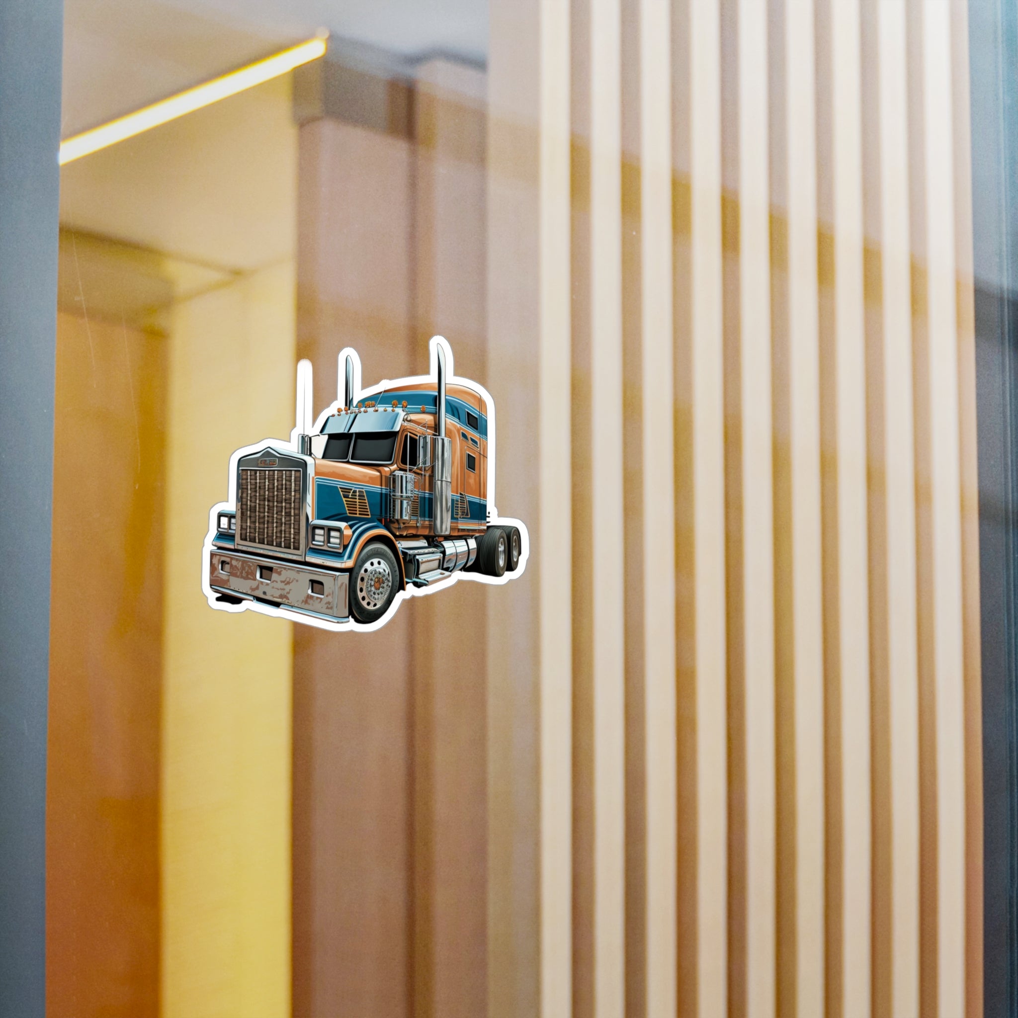 Blue & Gold Semi Truck Vinyl Decal