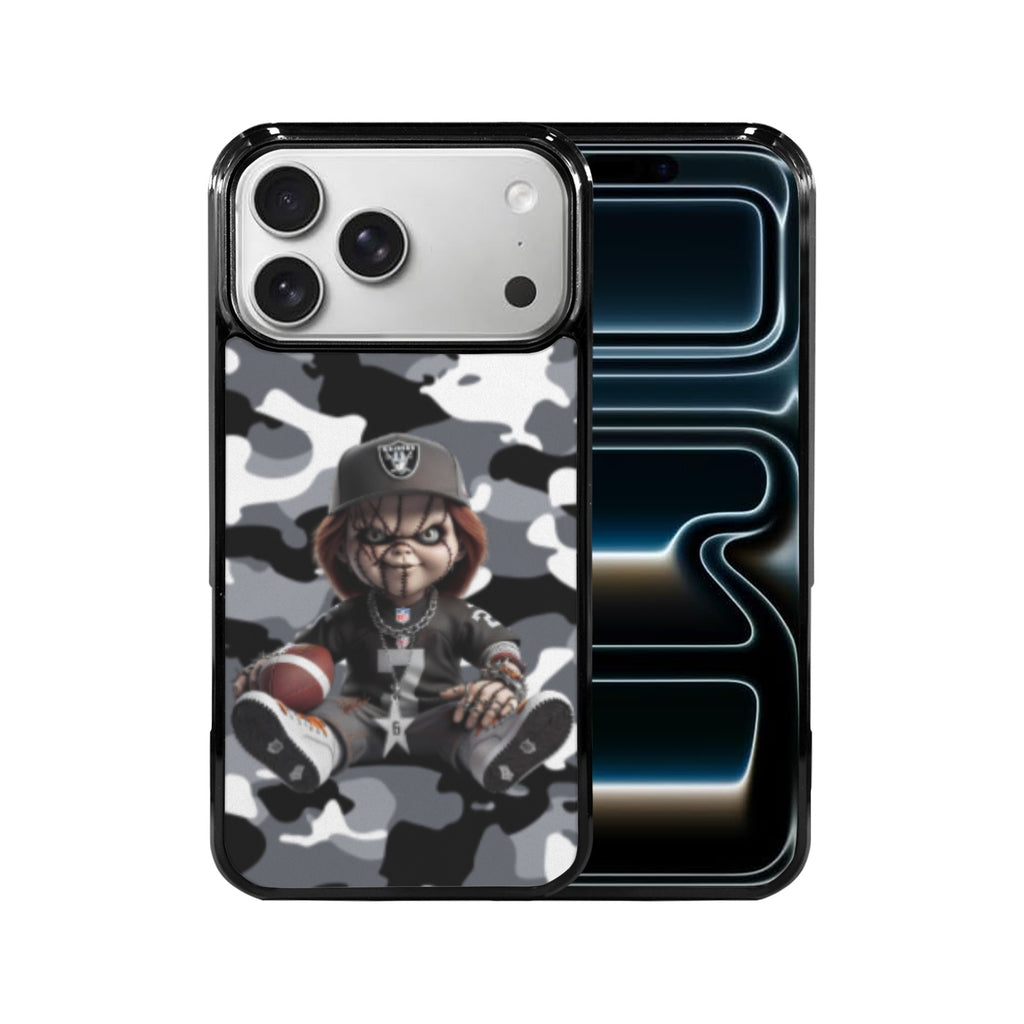 Gray Camo Chucky Raiders Phone Case for iPhone 17 Pro Max