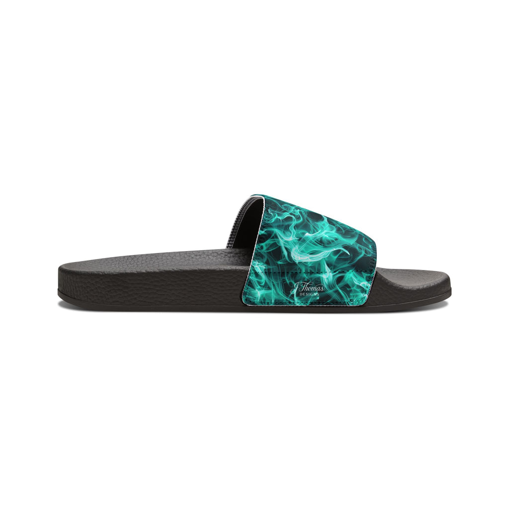 "All-Over Print" - Teal Flame Men's Removable-Strap Sandals