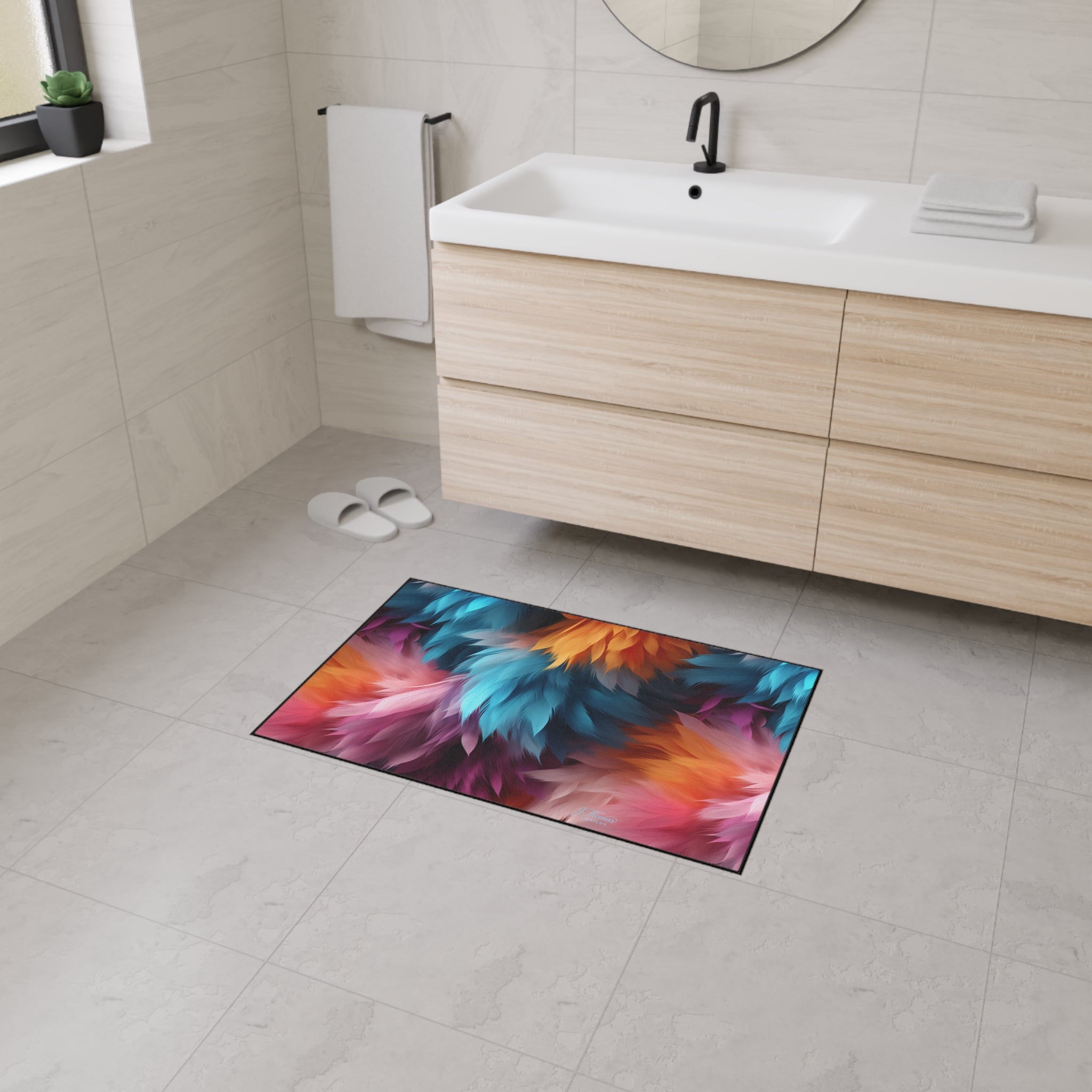 Heavy Duty Floor Mat – Colored Feathers