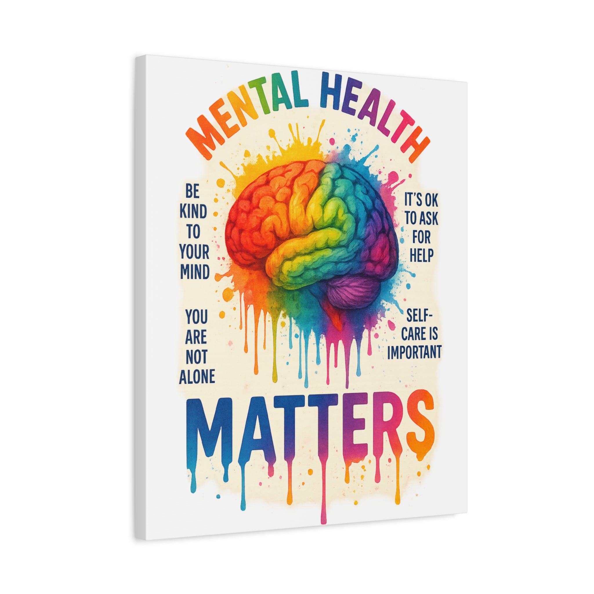 "Mental Health Matters" - Brain Matte Canvas Print