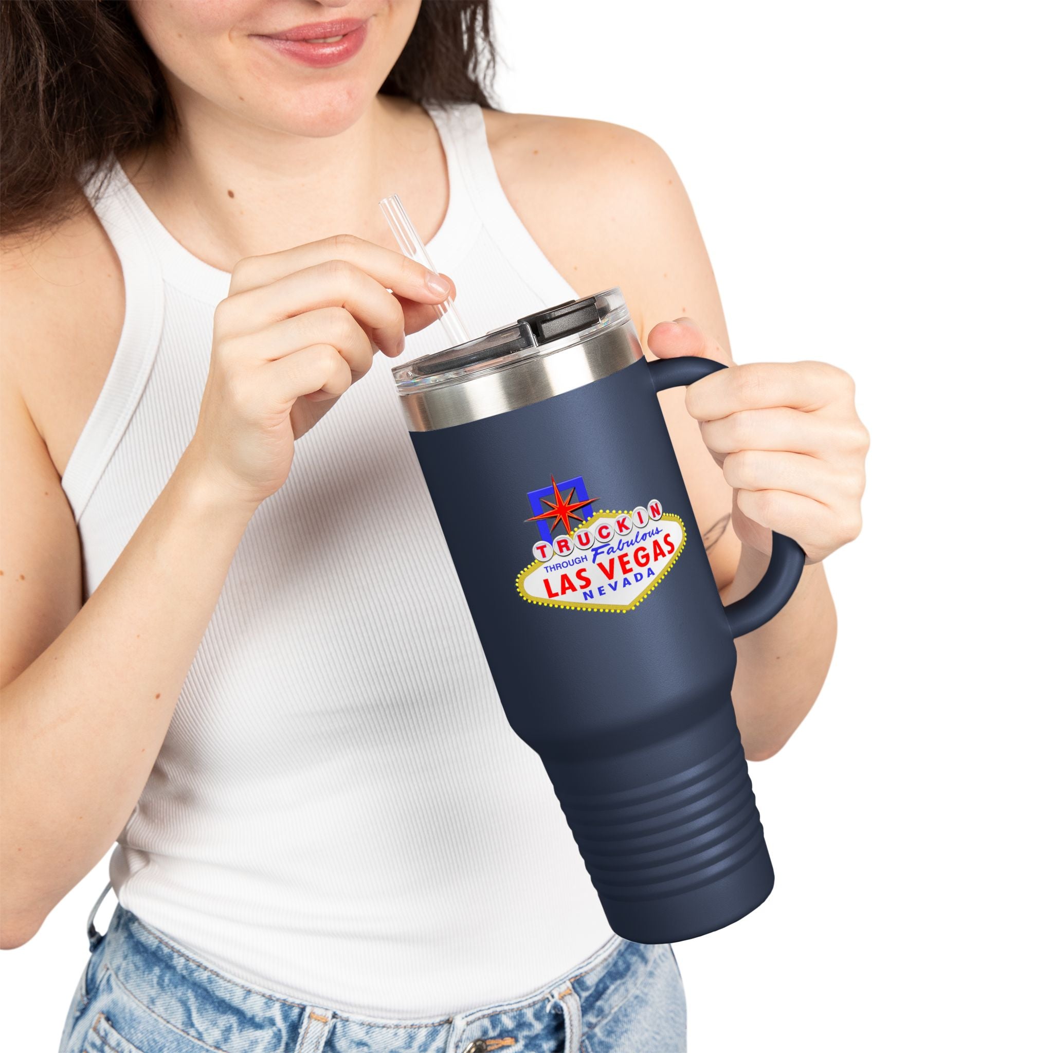 "Truckin Through" Las Vegas Sign 40oz Insulated Travel Mug | Tumbler