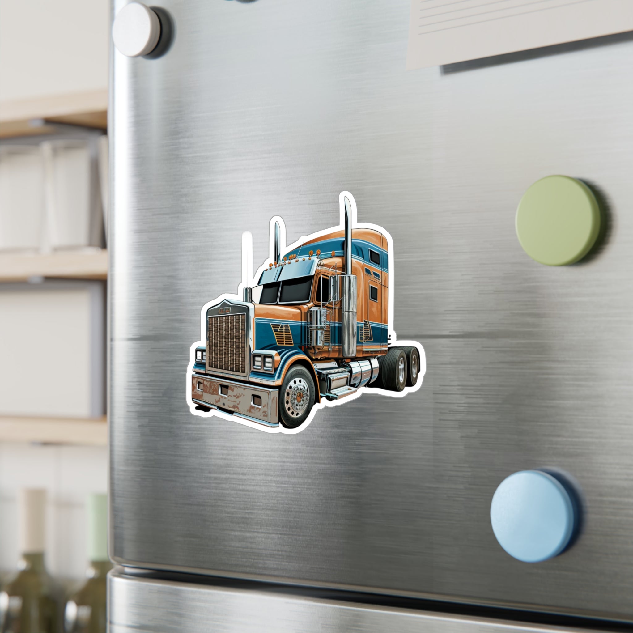 Blue & Gold Semi Truck Vinyl Decal