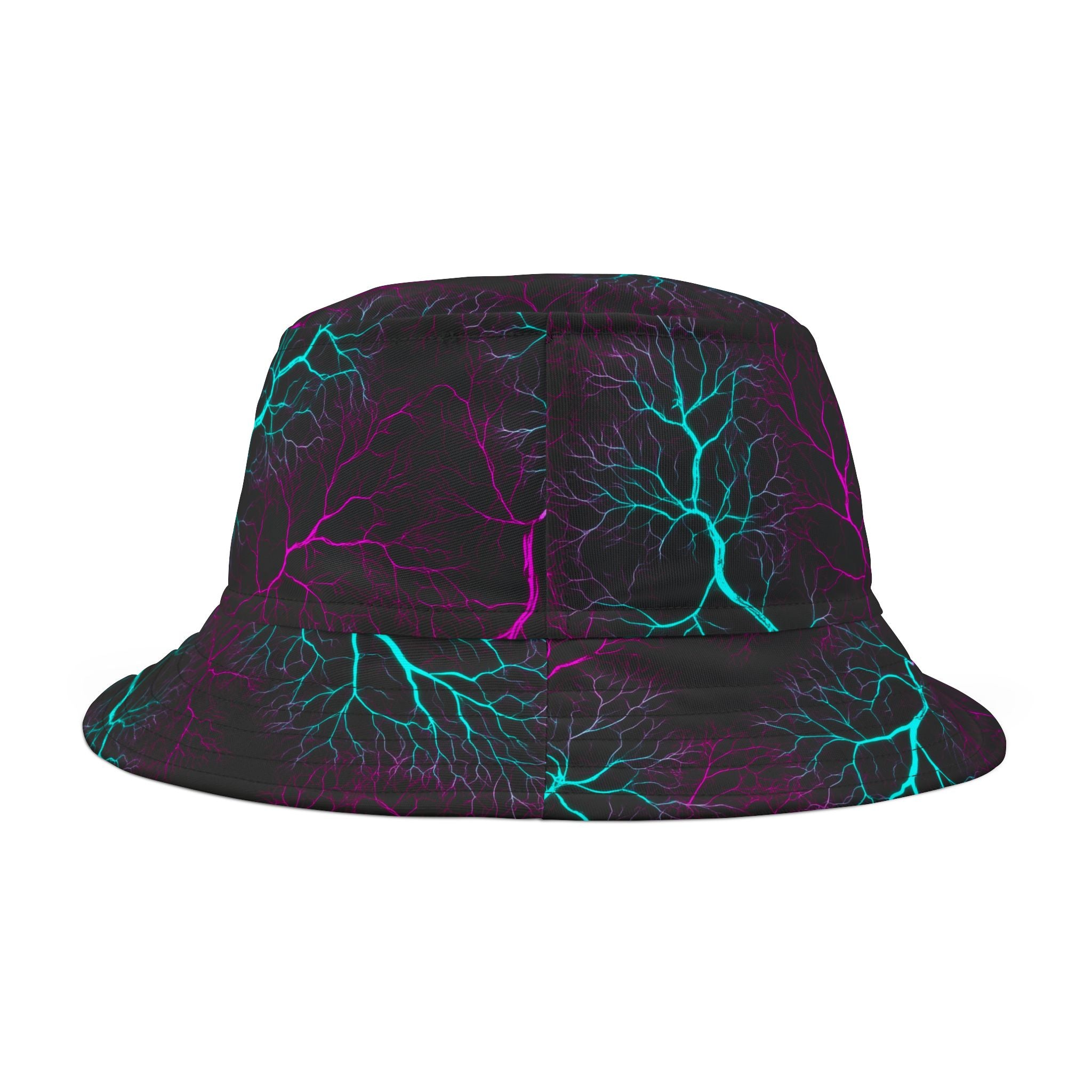 "All-Over Print" Neon Lightning Bucket Hat