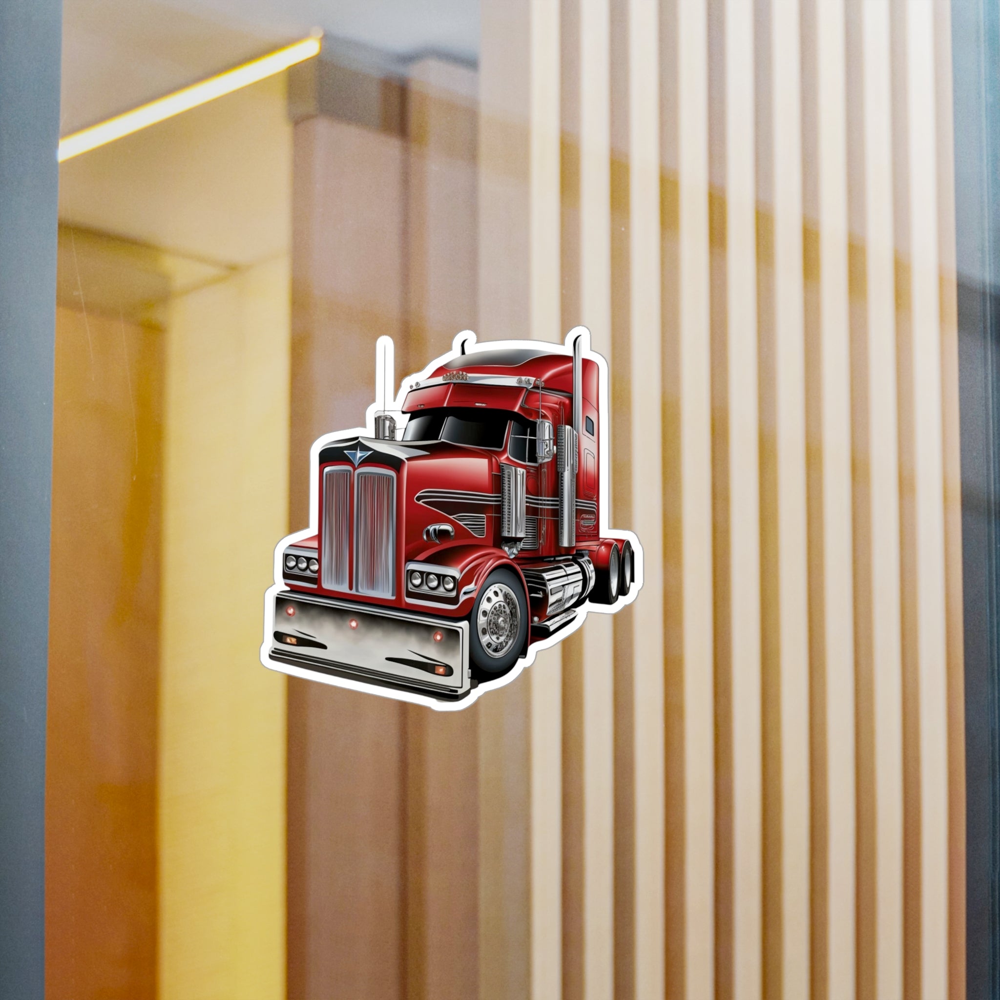 Red Semi Truck Vinyl Decal