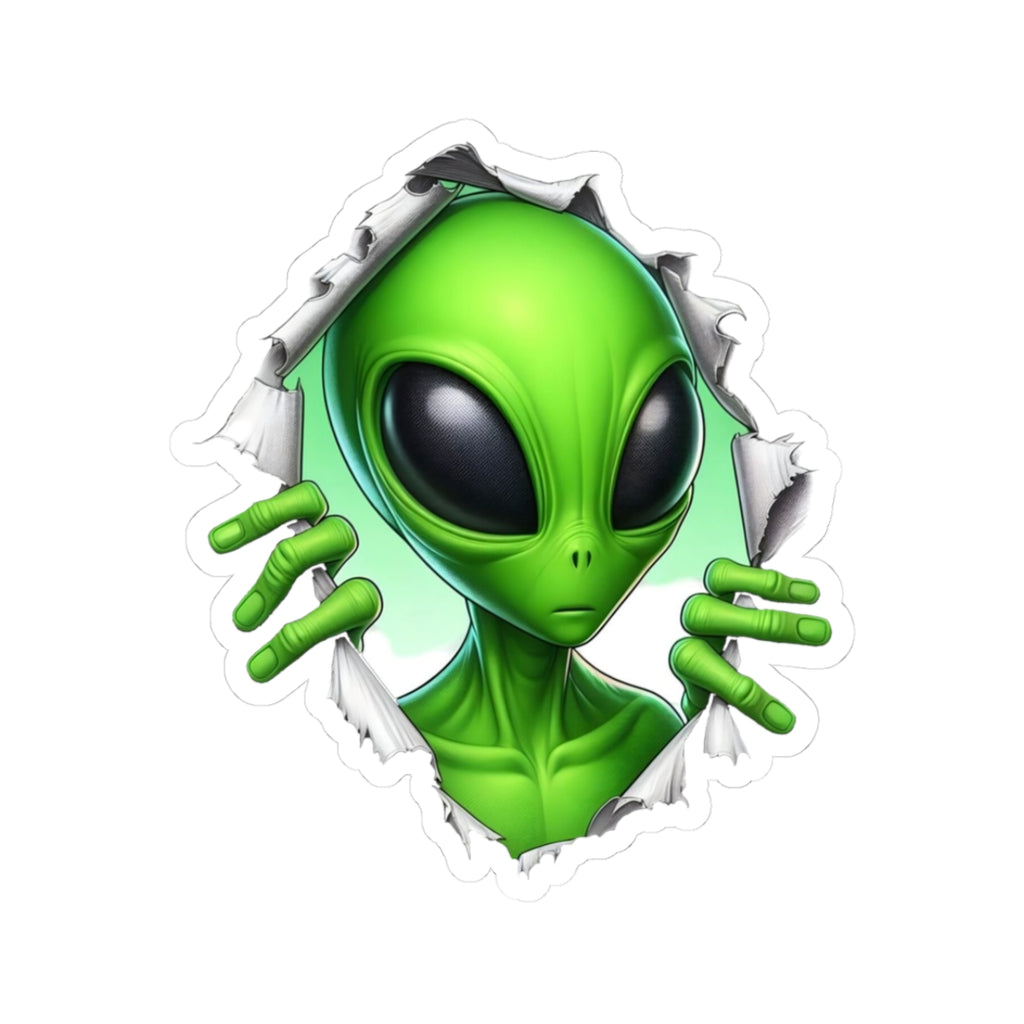 "Alien Coming Through" Kiss-Cut Sticker
