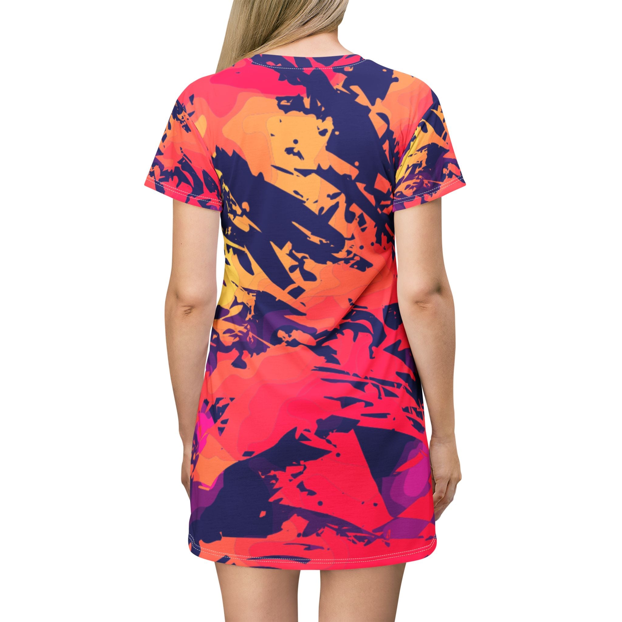 "All Over Print" Confetti Pattern T-Shirt Dress