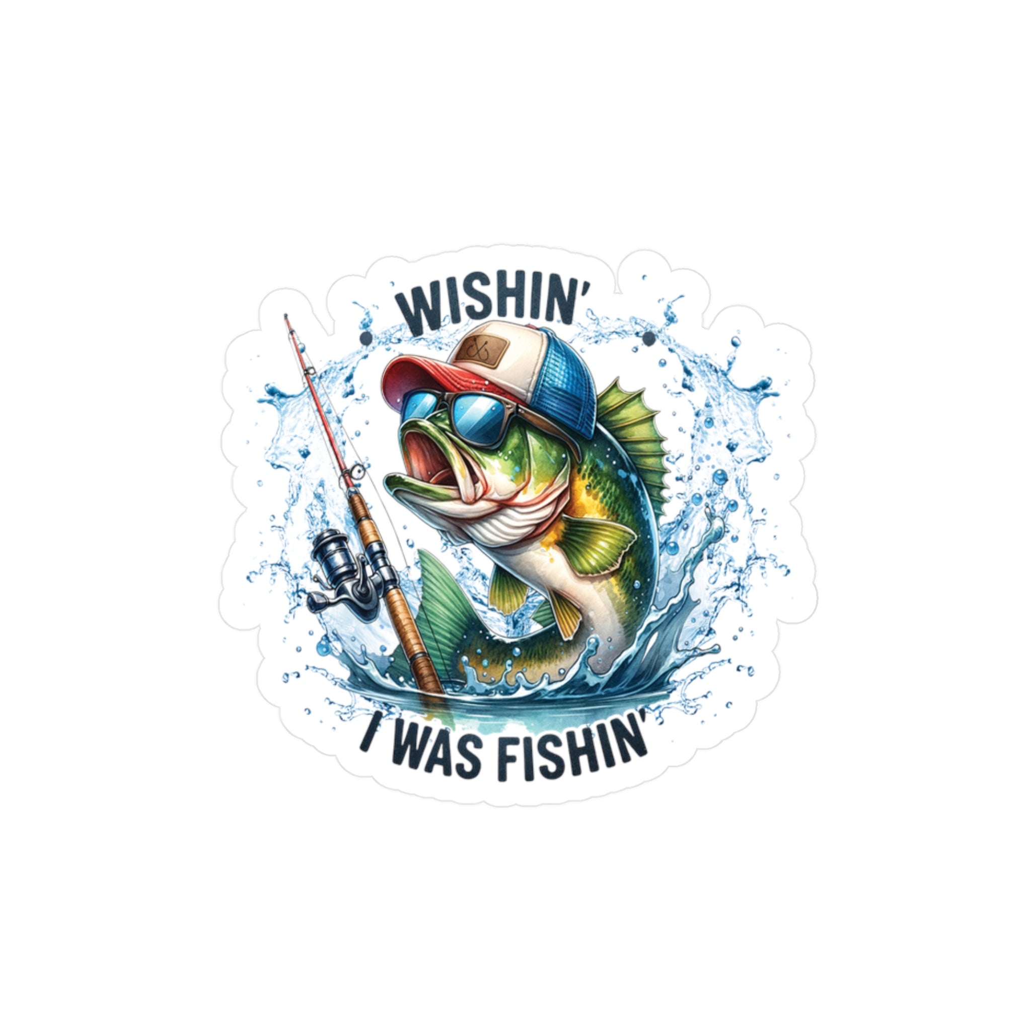 Wishin' I Was Fishin' Vinyl Decal