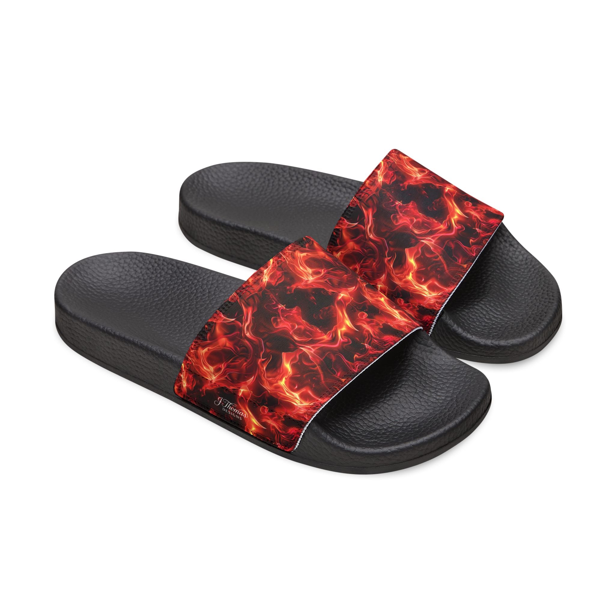 "All-Over Print" Red Flame Men's Removable-Strap Sandals