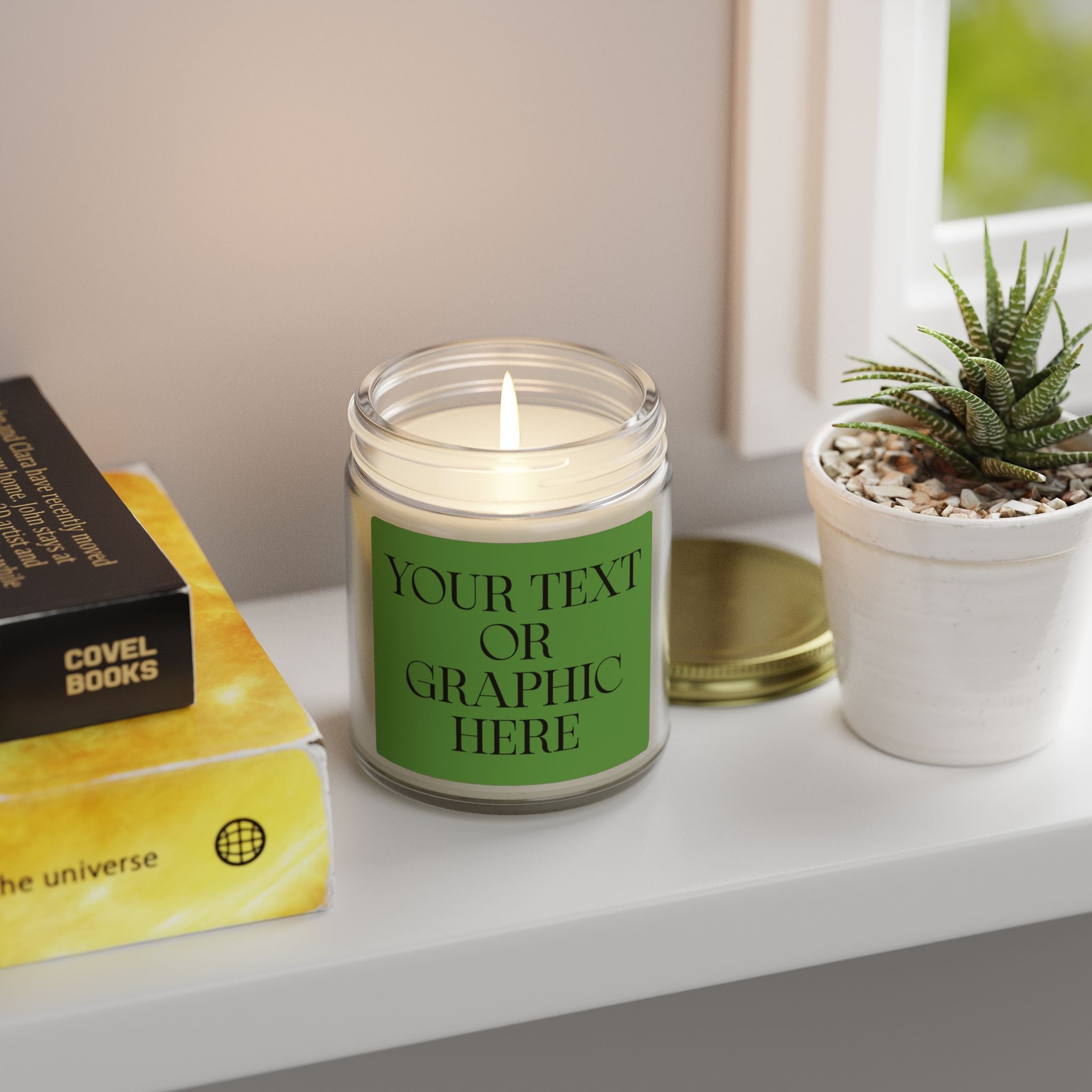 Coconut Apricot Scented Candle — 4oz & 9oz Decorative Jar (Custom Label)