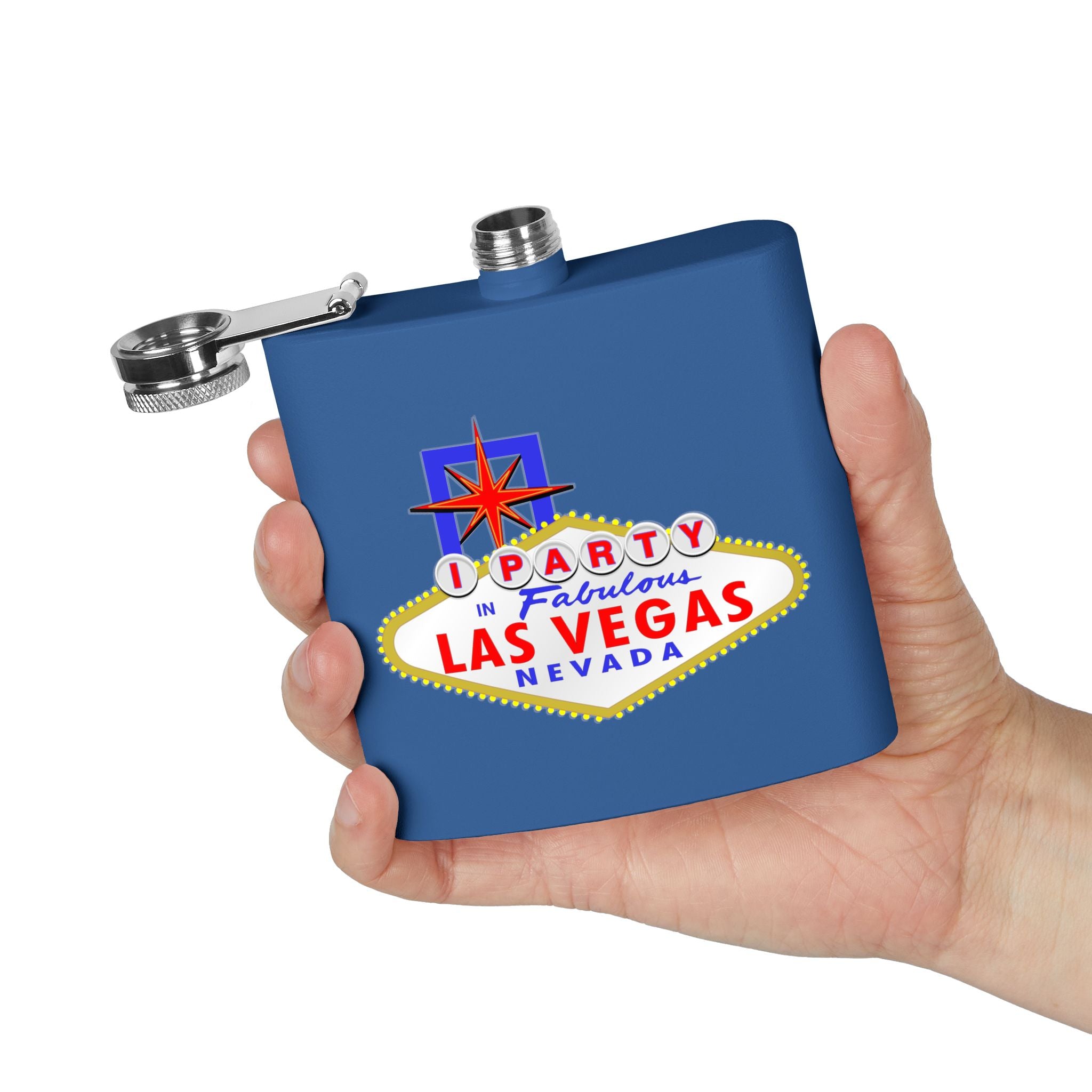 "I Party" Las Vegas Sign 6oz Flask