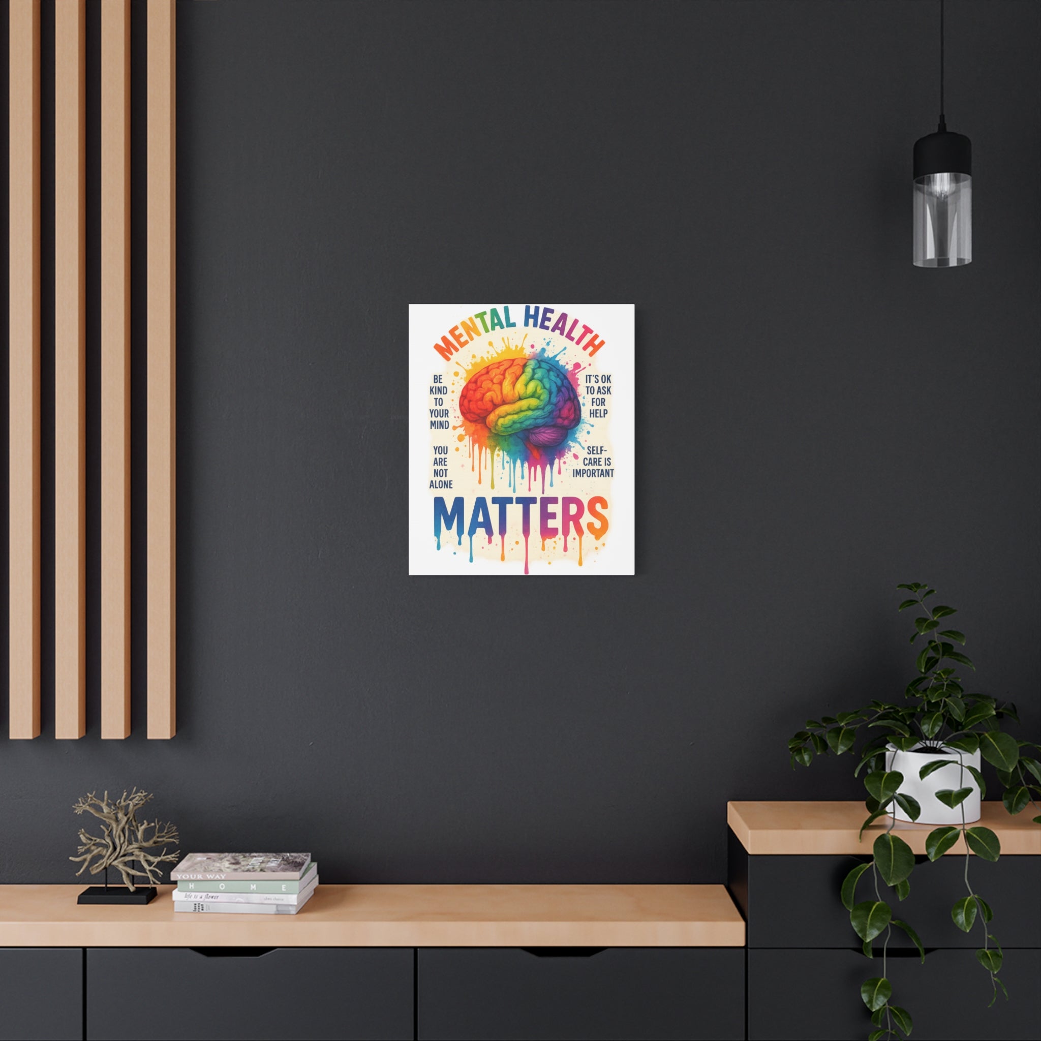 "Mental Health Matters" - Brain Matte Canvas Print