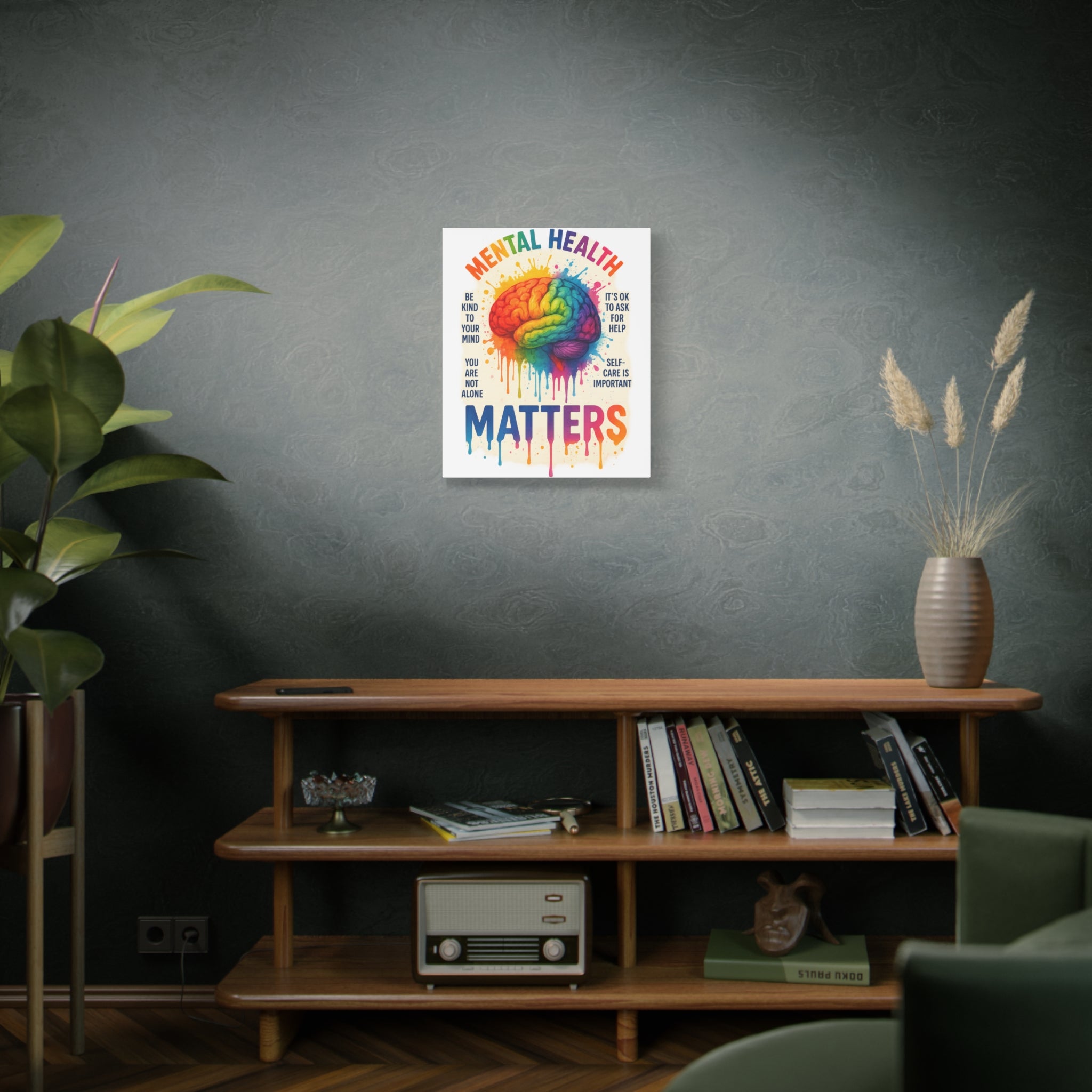 "Mental Health Matters" - Brain Matte Canvas Print