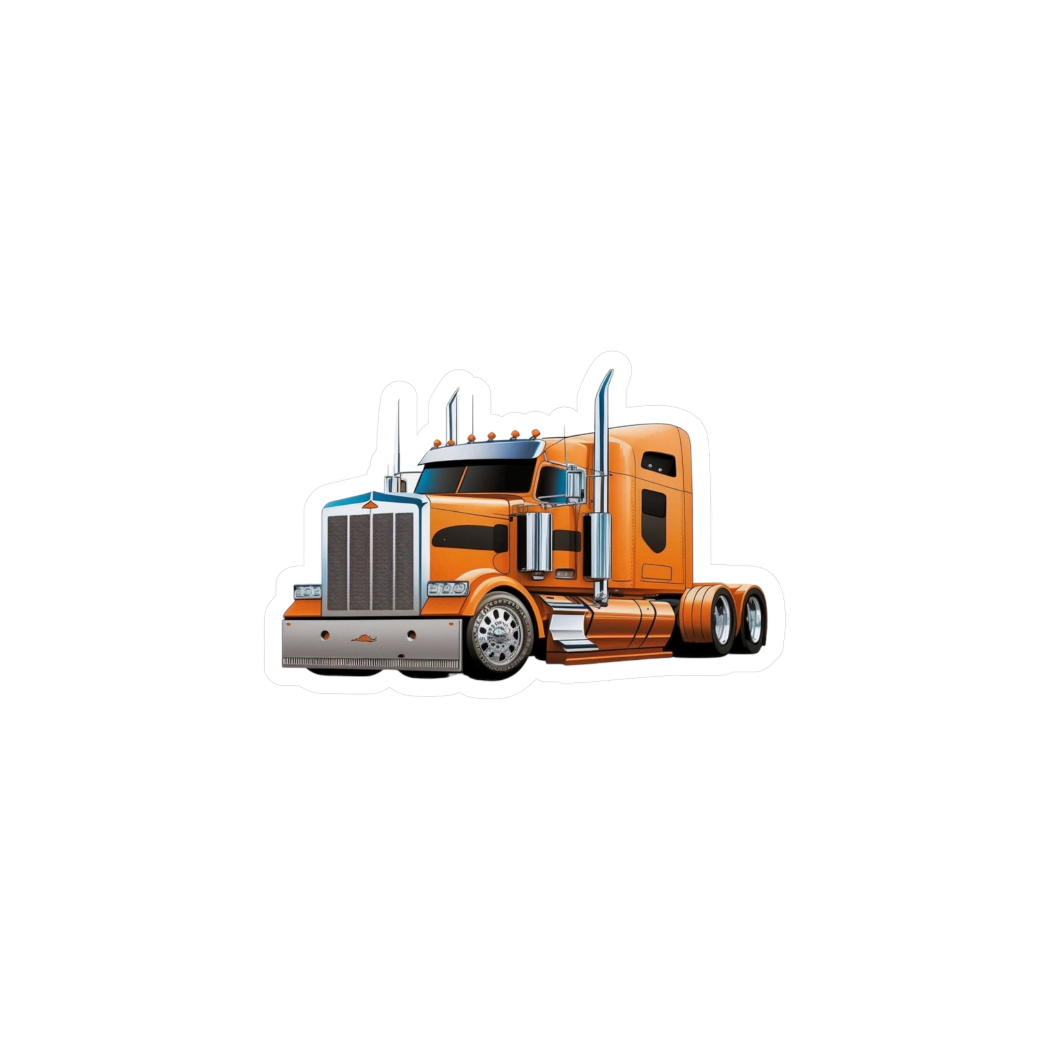 Orange Semi Truck Vinyl Decal