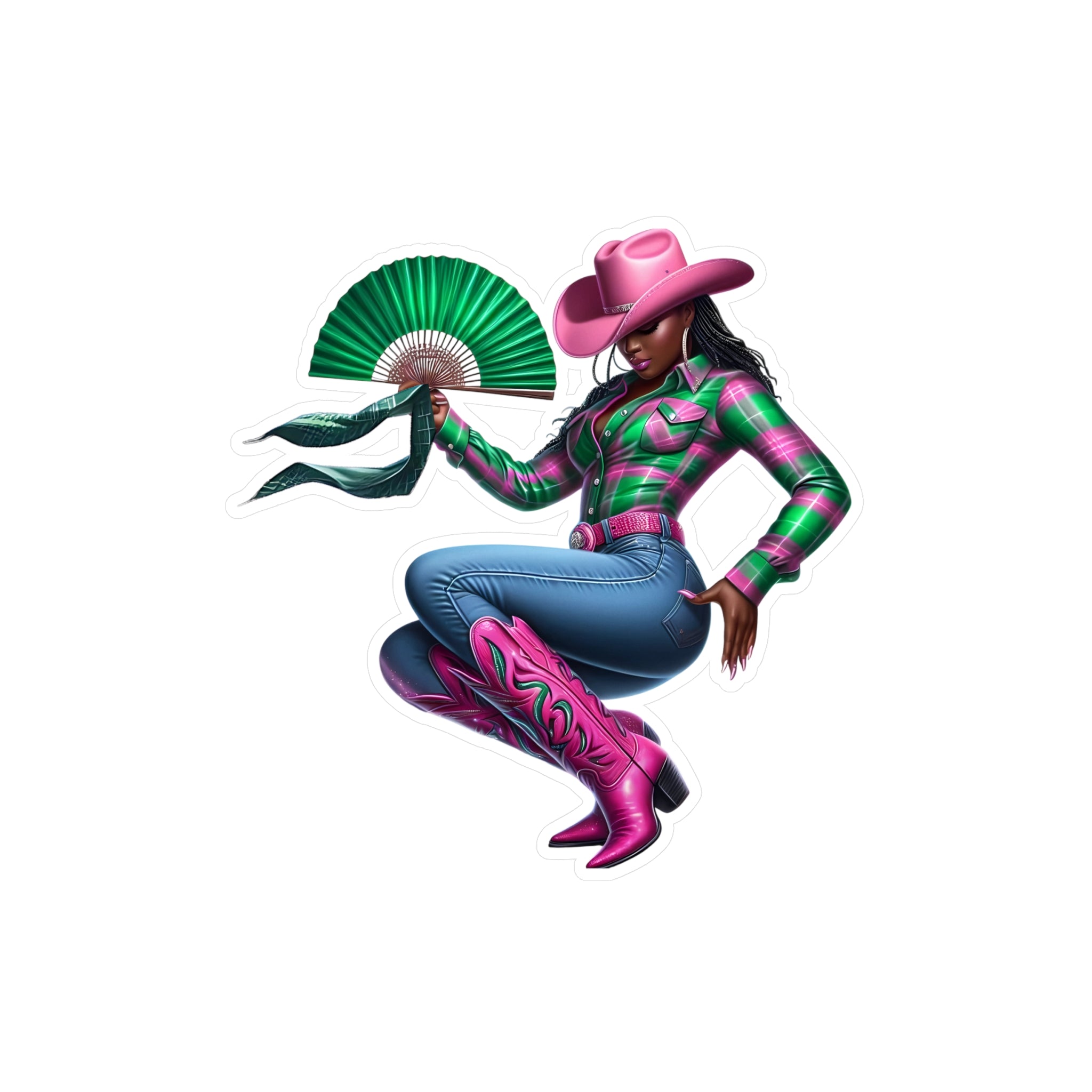 Clack Fan Lady Vinyl Decal