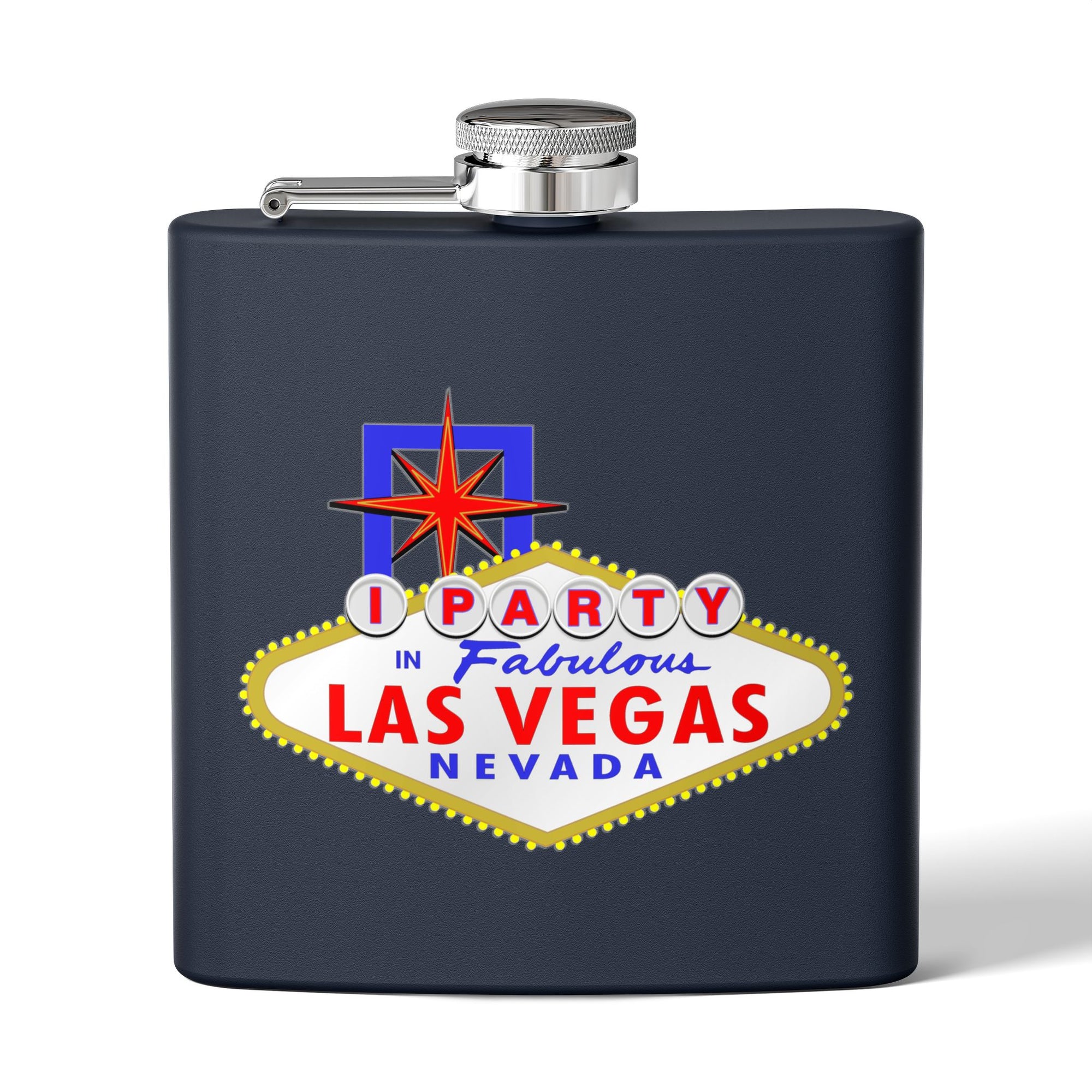 "I Party" Las Vegas Sign 6oz Flask