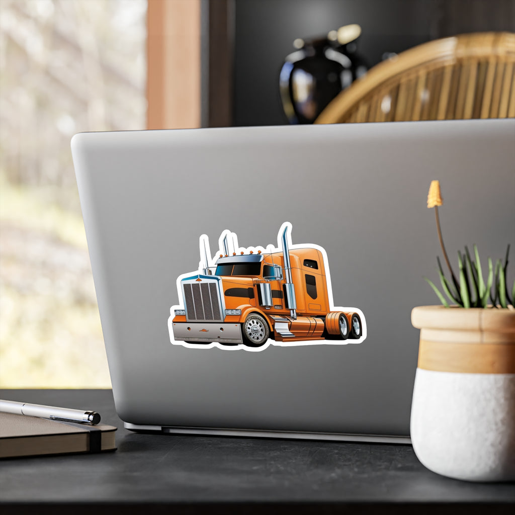Orange Semi Truck Vinyl Decal