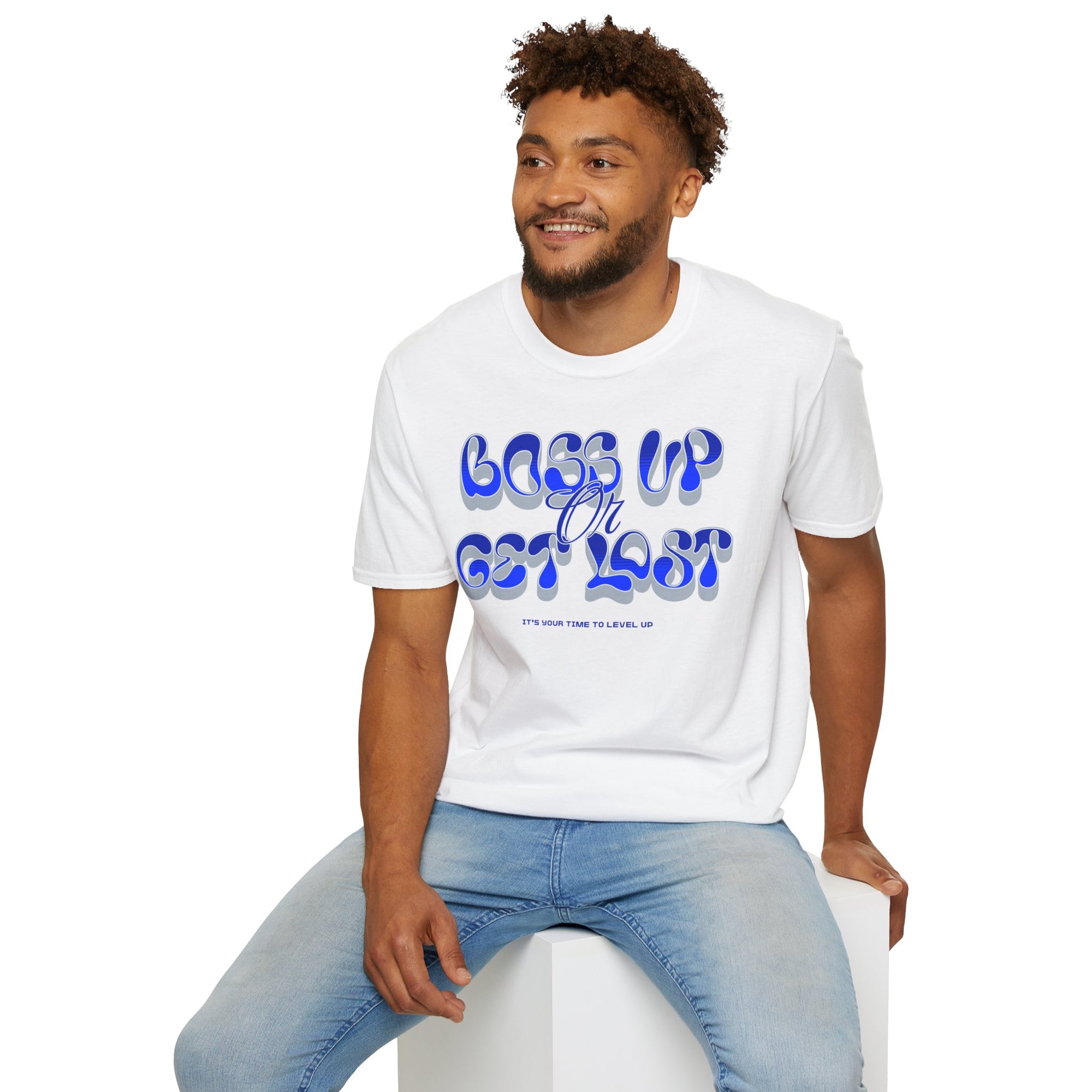 "Boss Up Or Get Lost - Blue" - "moti-Voice-tion Wear" T-Shirt